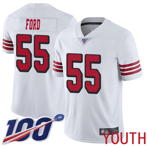 San Francisco 49ers Limited White Youth Dee Ford NFL Jersey 55 100th Season Rush Vapor Untouchable